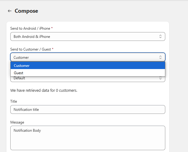 Send to customers or guests