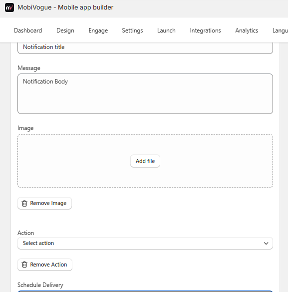 Optional notification image