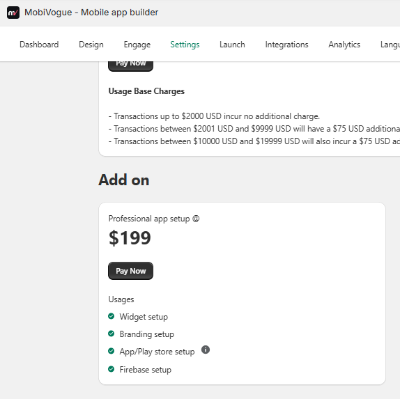 Professional app setup add-on overview